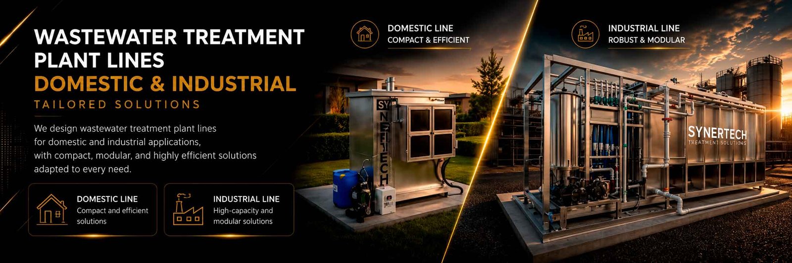Domestic and Industrial Wastewater Treatment Plant Line | Synertech